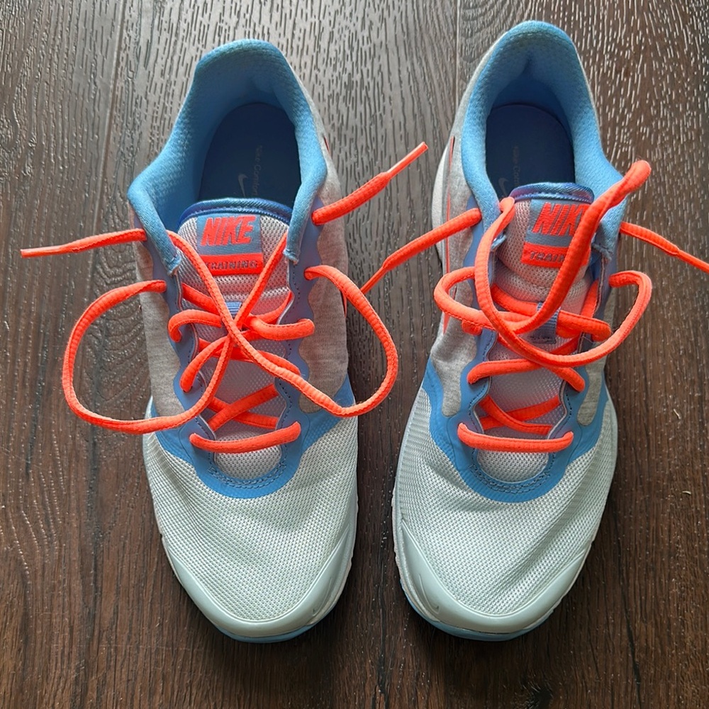 Nike Womens Shoes - Grey and Blue with Neon Orange Accents